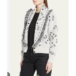 Authentic Alanui - Bandana Jacquard Wool-Cashmere Cardigan Bomber - XS